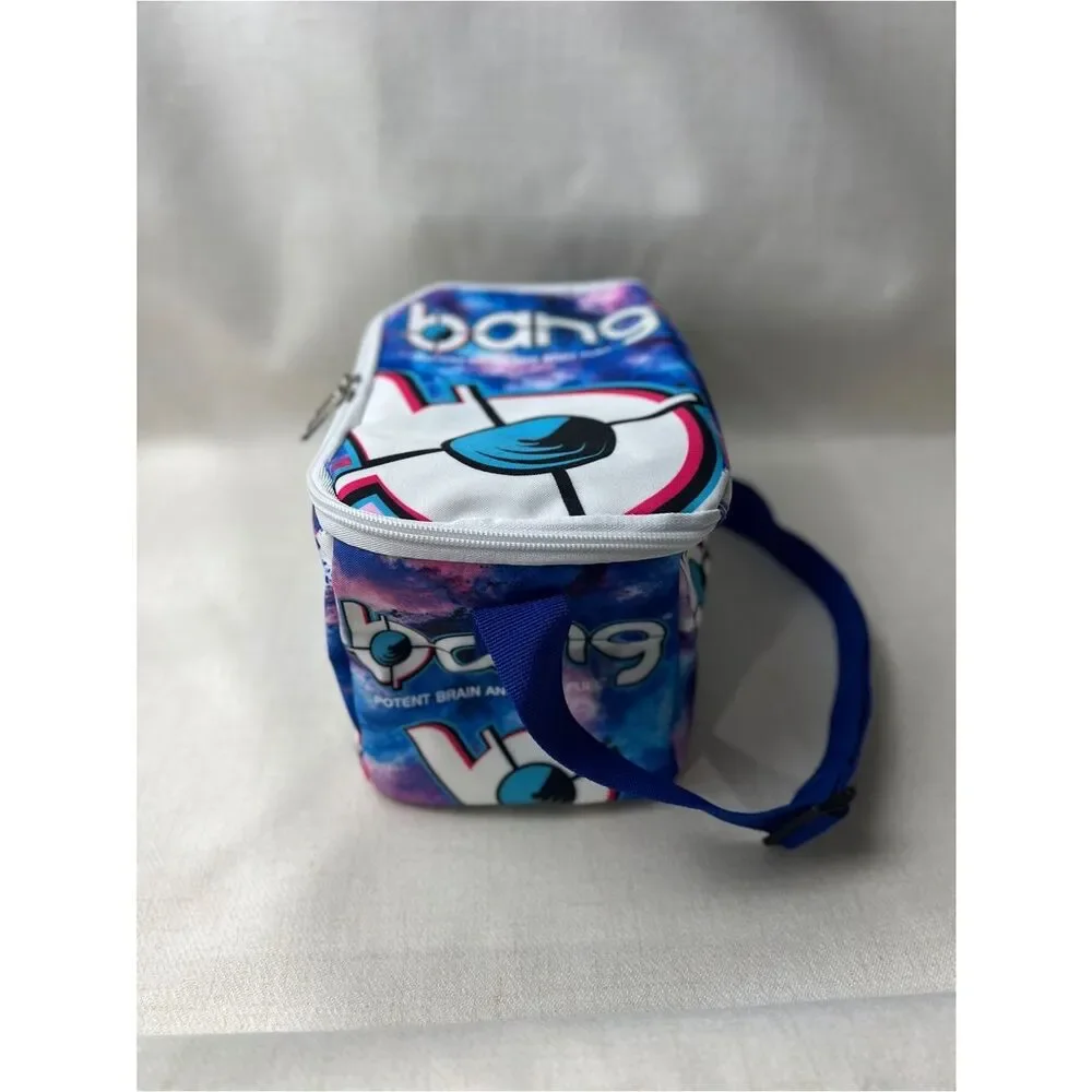 Bang Energy Galaxy Print Insulated Lunch Bag Cooler Blue Pink